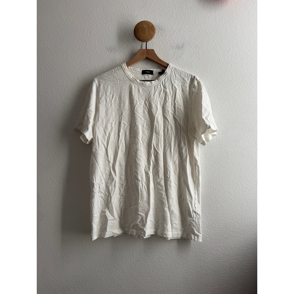 Theory Mens White Cotton Tshirt Size Large